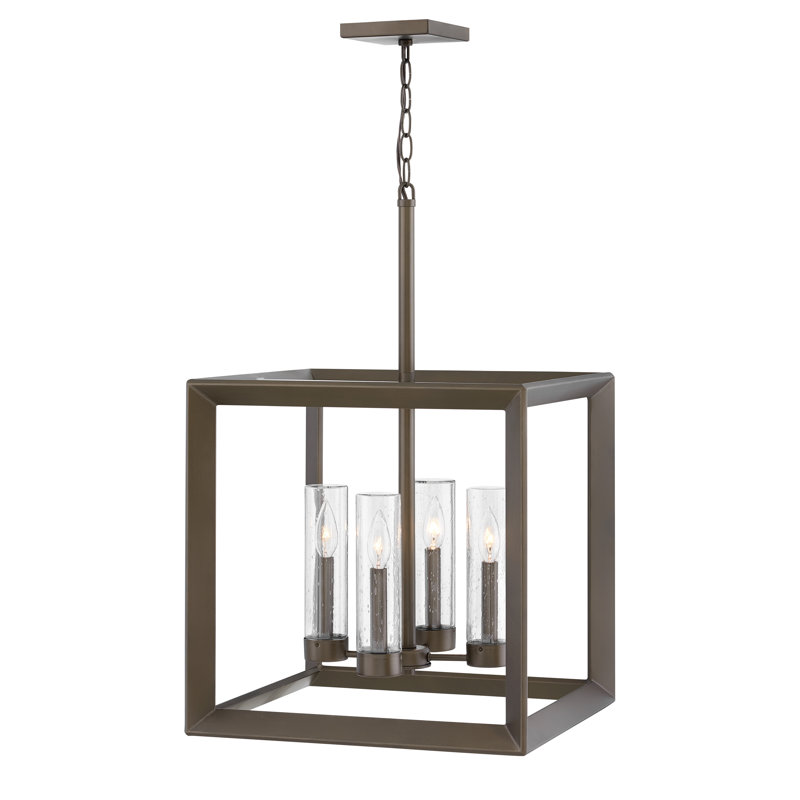 Lustre d’extérieur à 4 ampoules 28,25 po RHODES, Bronze chaleureux