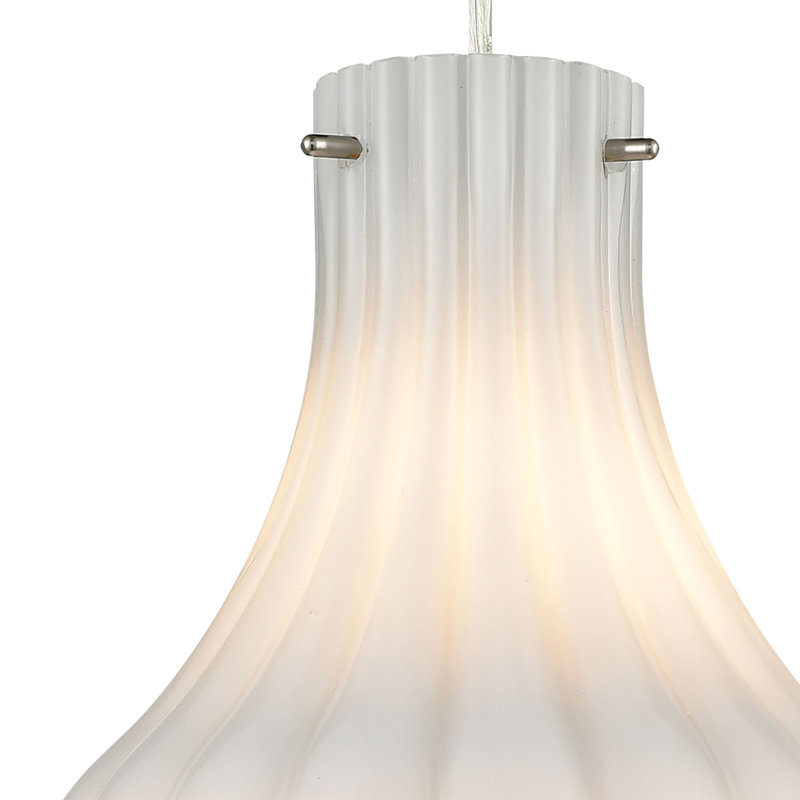 Mini-luminaire suspendu 1 lumière Coastal Scallop, Clair, Blanc