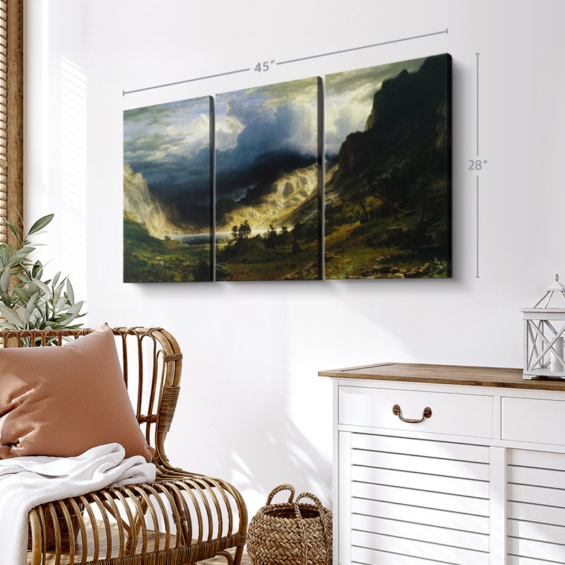 "Tempête dans les montagnes Rocheuses, art mural Mont Rosalie" sur toile, H 28 po x l 45 po