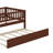Rustic Wooden Daybed With Underbed Trundle And Protective Fence-Style Guardrails-541746099