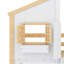Lit superposé House avec toit, fenêtre, boîte de fenêtre, porte, avec barrières de sécurité et échelle-1439486591