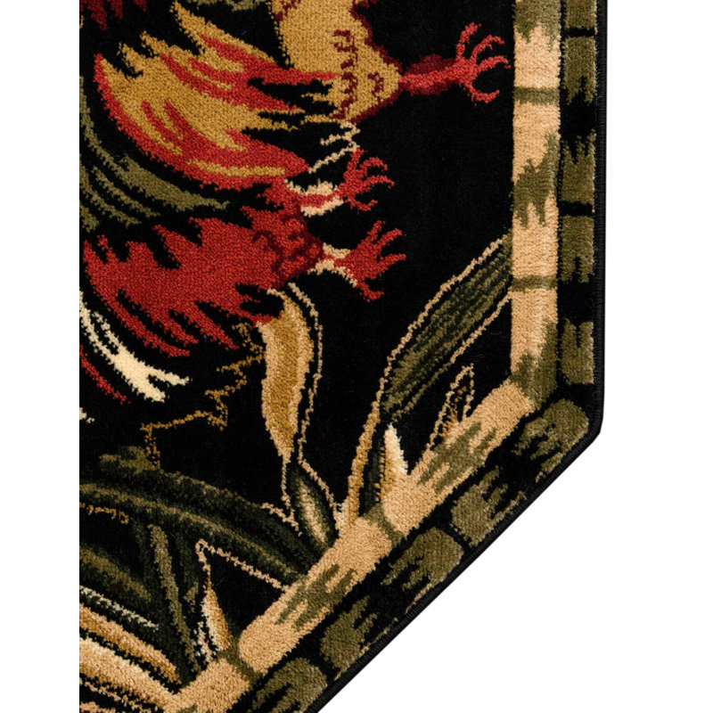 Tapis noir / vert Andersonville, Octogone 5 pi 3 po x 5 pi 3 po, Black/Green