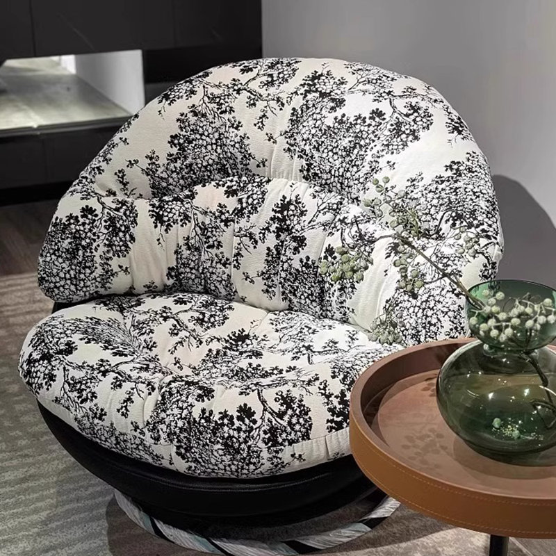 Chaise en bois de pin rotatif Cloud-sensing, Noir / blanc