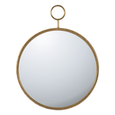 26.4X32.3 Inch Gold Metal Frame Mirror For Wall - Living Room, Entryway, Office Clear Reflection, Strong Build 26.4X1.8X32.3 Inches Decorate Crystal Design