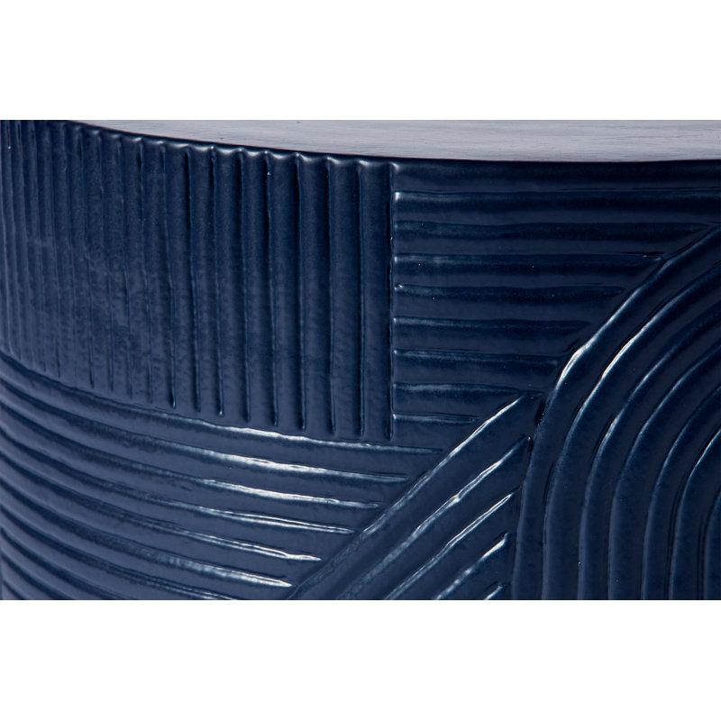 Provenance Signature Outdoor Round Side Table, Gloss Indigo