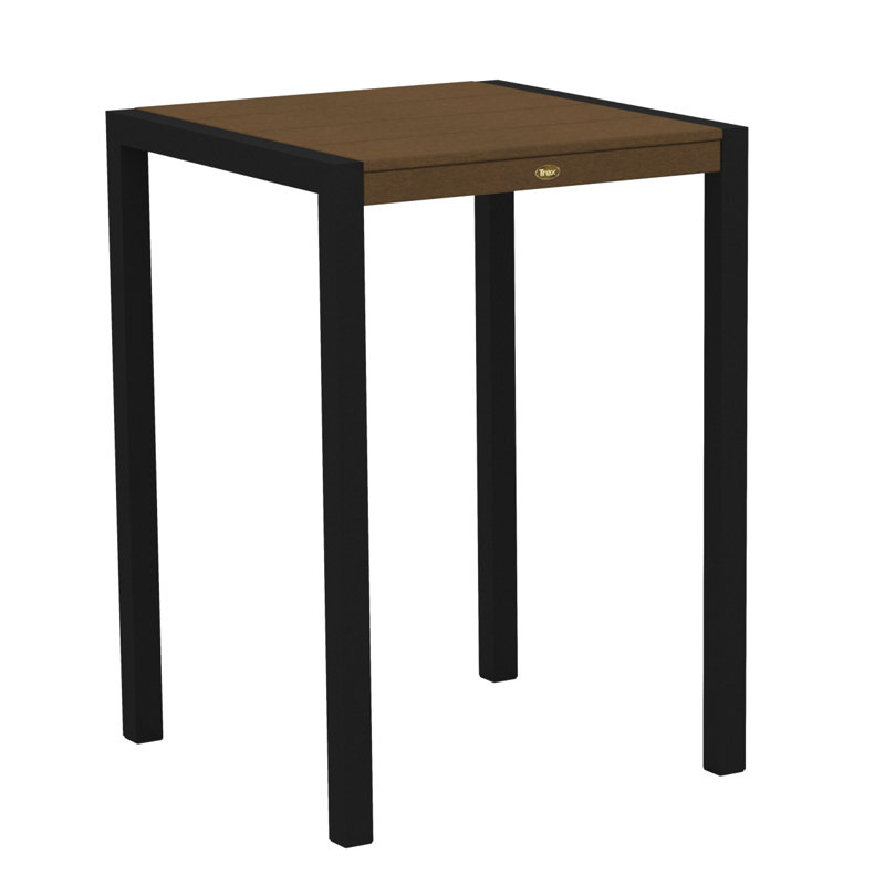 Table de bar POLYWOOD Surf City, 30 po x 30 po, Noir texturé / Cabane
