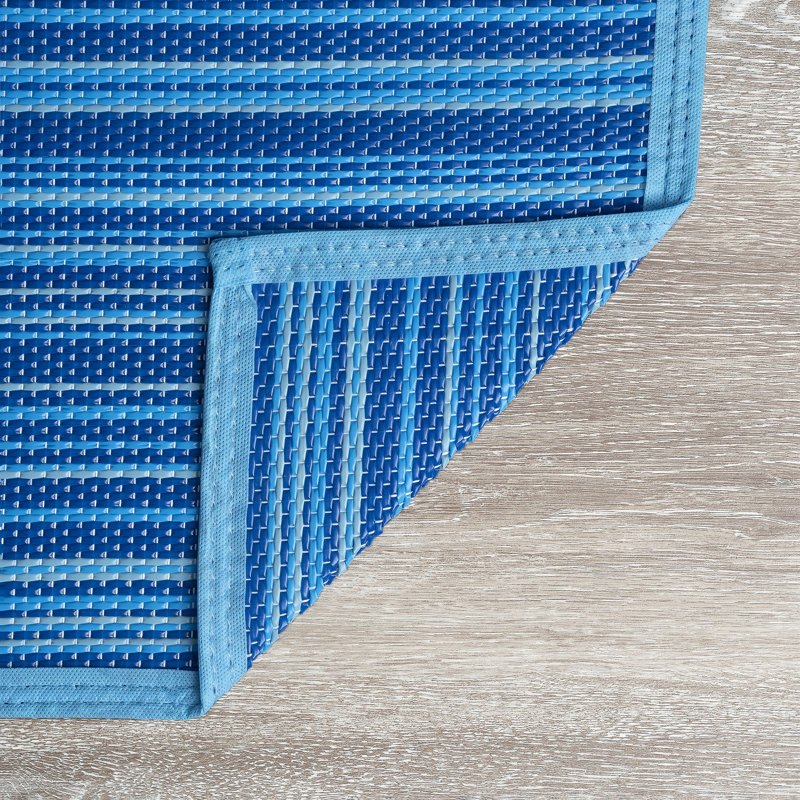Tapis intérieur / extérieur à rayures Aafiya, Rectangle 5 pi x 6 pi 11 po