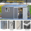 Remise de rangement extérieure en métal durable de 12 x 10 pi, imperméable et résistante à la rouille pour les outils et l'équipement de jardin