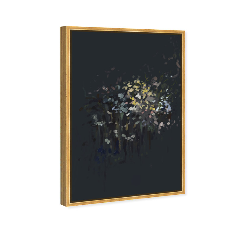 Midnight Flowers Print by Oliver Gal, 11"H x 16"W, Gold Floater Frame