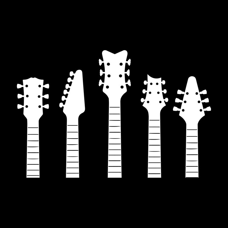 Adhésif décoratif cous de guitare, Blanc, H 38 po x l 58 po