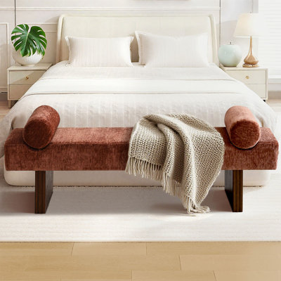 60" Chenille Upholstered Entryway / Bedroom /Dining Bench