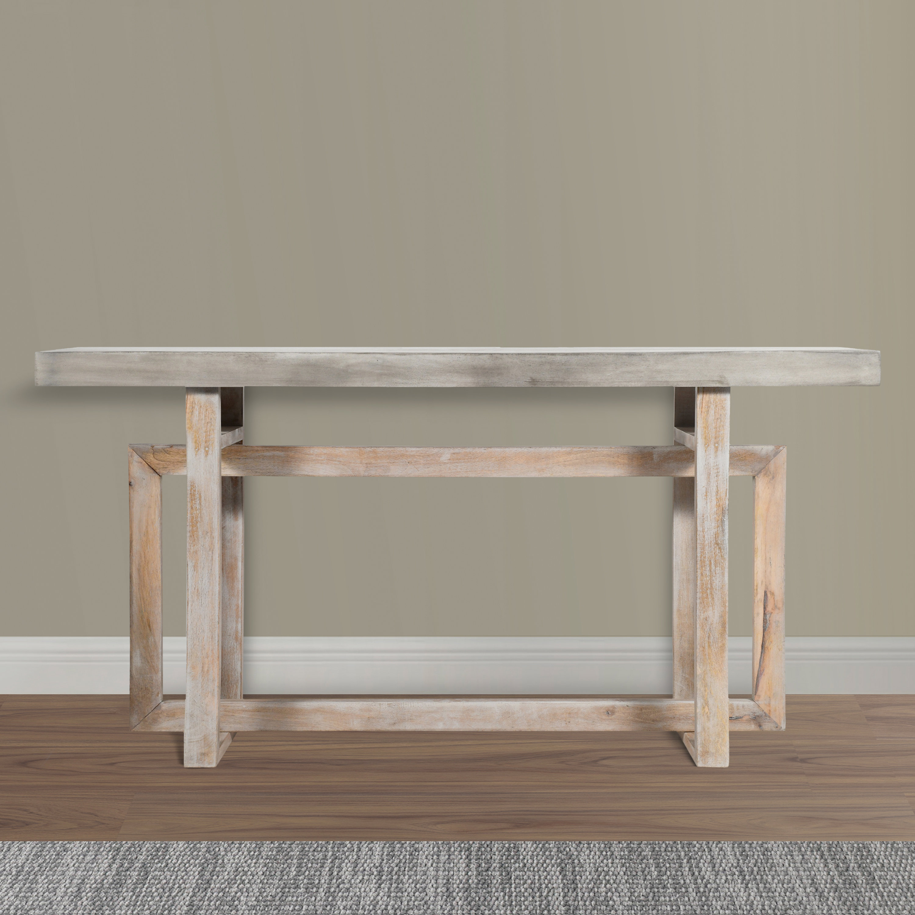 Modern Farmhouse 53 Wide Natural Mango Wood Console Table