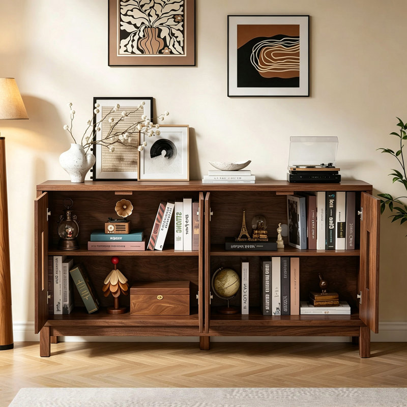 Buffet 60,7 po Mid Century Modern, Brown