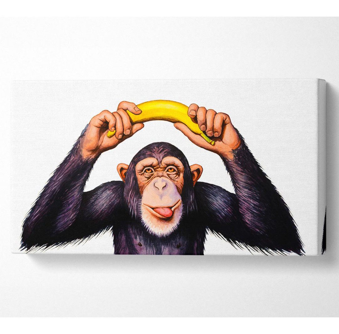 Frecher Bananenaffe - Kunstdrucke auf Leinwand