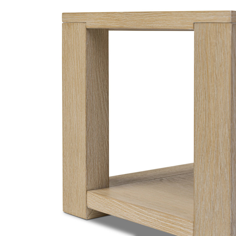 Thomas End Table-Dark Anthracite Oak Veneer, Bleached Oak
