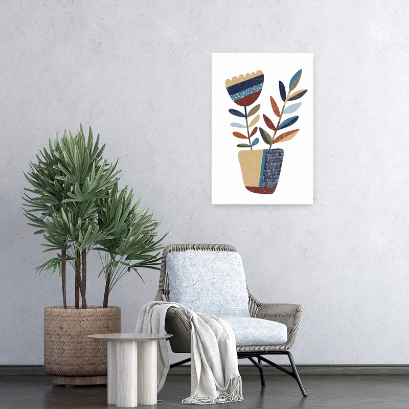 Art floral moderne abstrait géométrique 1, 24" H x 16" W