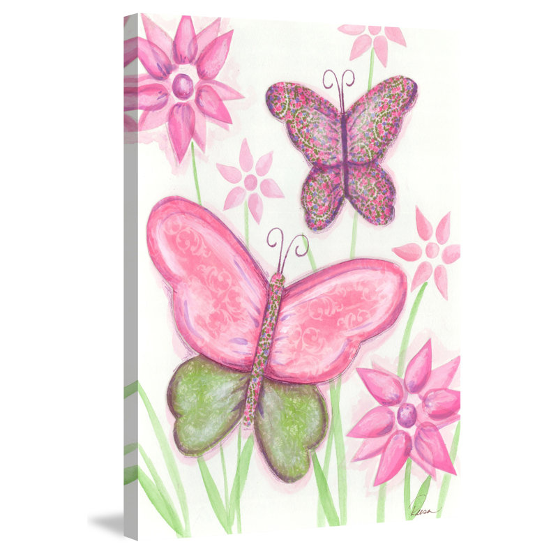 Colorful Butterfly and Floral Canvas Art Print