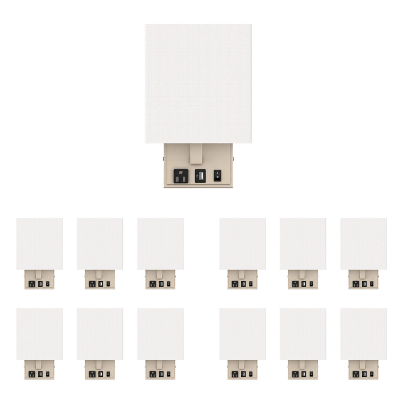 Applique murale en fer (ensemble de 12), Tissu blanc