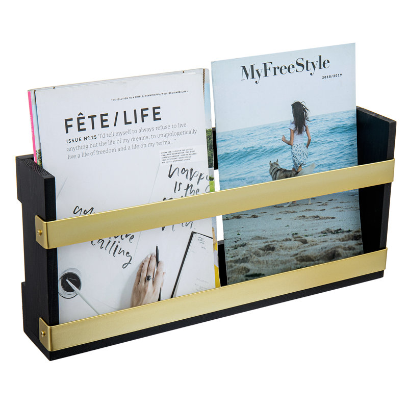 Decorative Brass Metal Bar Magazine Rack