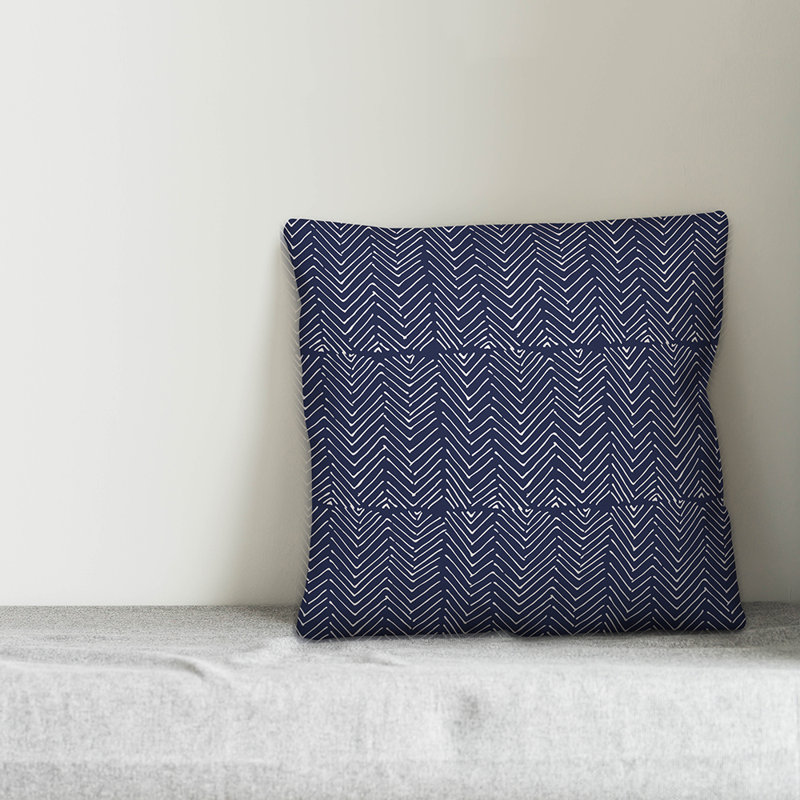 Throw Pillow, Navy Chevron, 20" x 20"