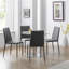 Mischa Round Glass Top Dining Table with Stainless Steel Base