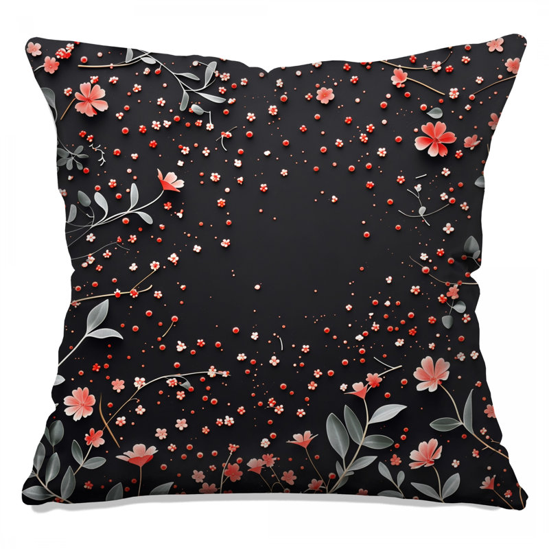 Coussin Floral, 14 X 14 pouces