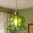 1-lamp green glass dimmable pendant light