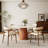 7 - Piece Round Stone Dining Table Set Solid Wood Pedestal (1 Table 6 Chairs)-114216553-114216554