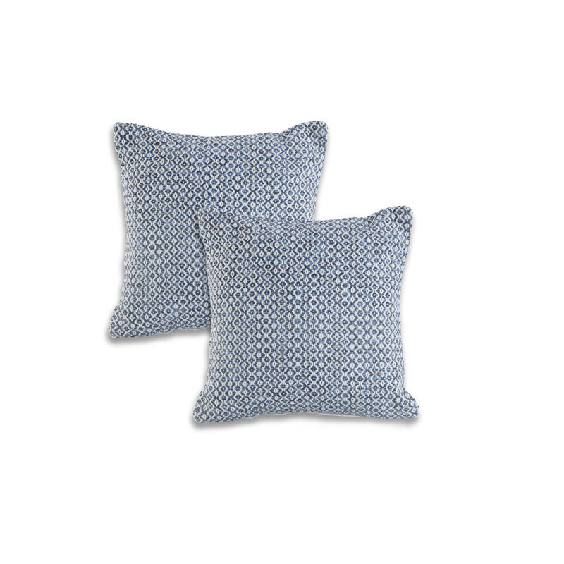 Housse de coussin carré 100% coton Breanna, Bleu