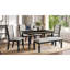 Ensemble de table de salle à manger 6 pièces, table rectangulaire de 60 po, 4 chaises capitonnées à haut dossier et 1 banc pour la salle à manger et la cuisine (noir)-1236353820-1236353808-1236353822-1236353817