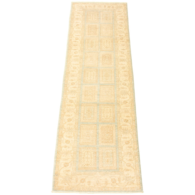 Tapis de couloir en laine noué à la main de conception unique noué à la main New Age 2 pi 8 po x 9 pi 8 po Tapis décoratif beige/Ivoire/gris