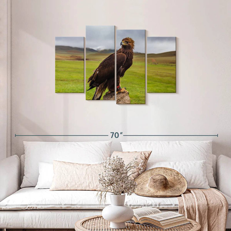 Brampt Eagle On Stone, 27" H x 43" W