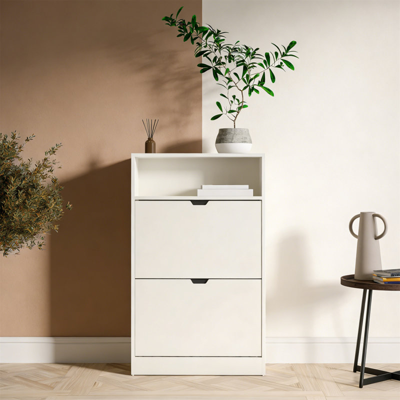 10 Pair Shoe Storage Cabinet, White