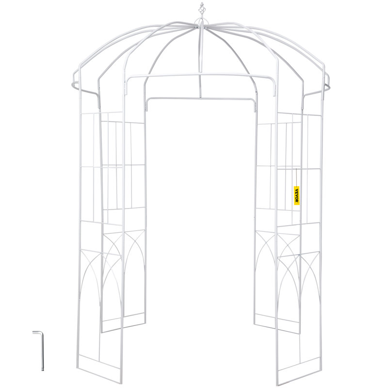 201.2cm W x 201.2cm D Steel Arbor, White