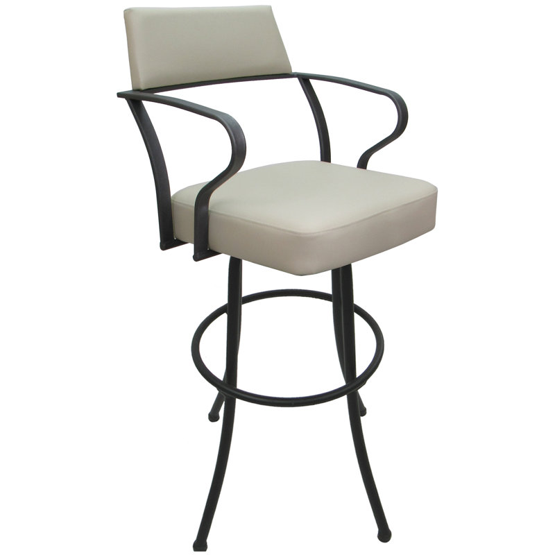 Tabouret pivotant très grand 34,00 po Jabria, Beige, Gris