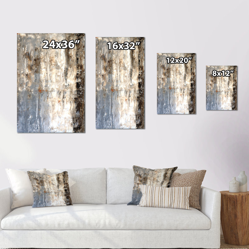Art moderne gris et bleu II 2PT47733, H 20 po x l 12 po x P 1 po