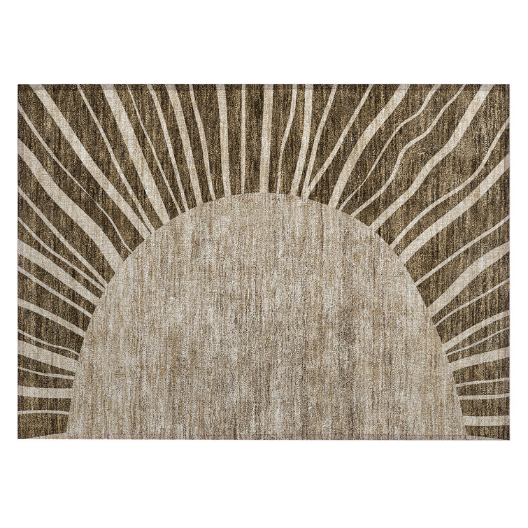 Washable Abstract Indoor / Outdoor Rug