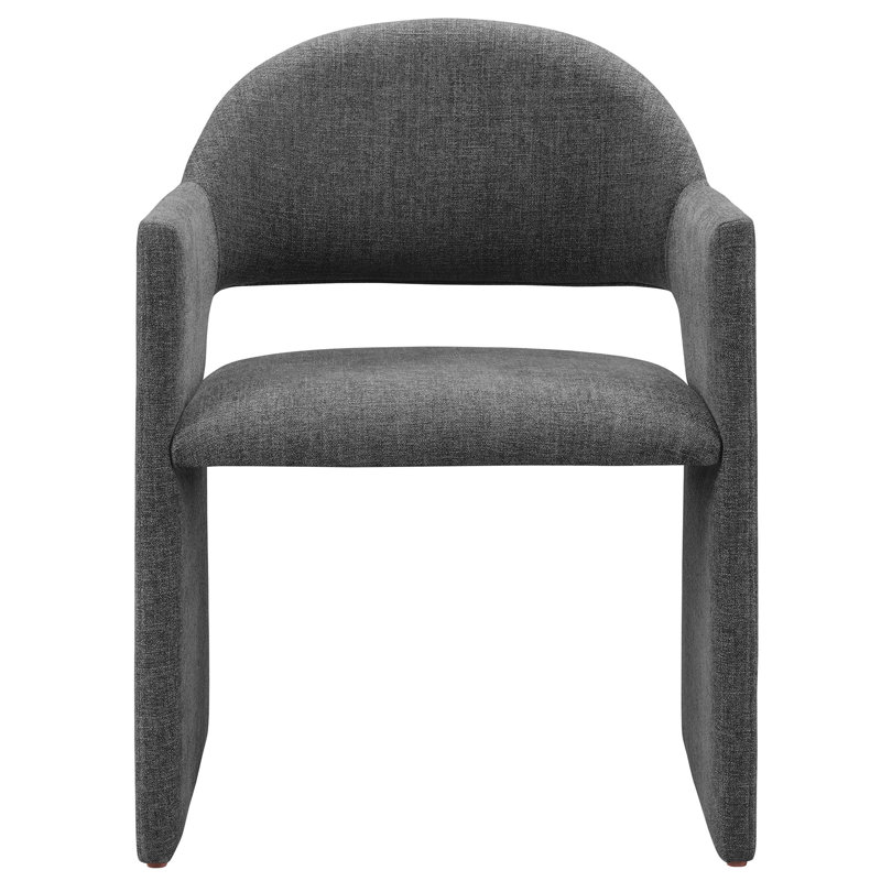 Fauteuil de salle à manger rembourré Talia, Gris anthracite