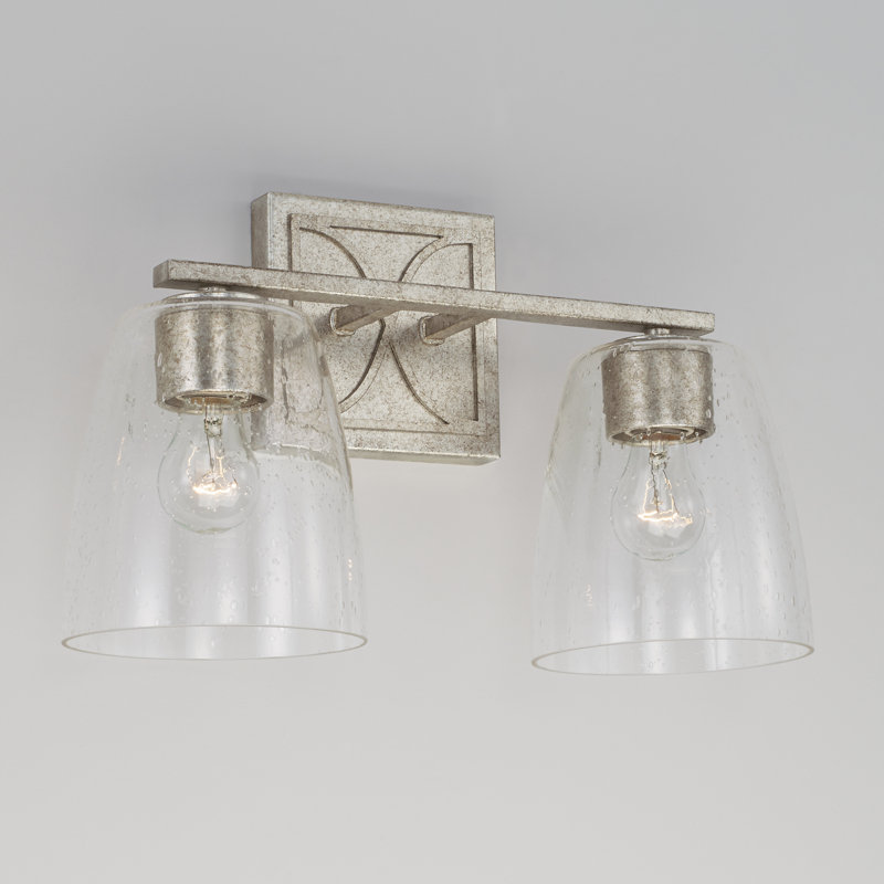 Éclairage de salle de bain à intensité variable 2 lumières Sylvia, Nickel satiné