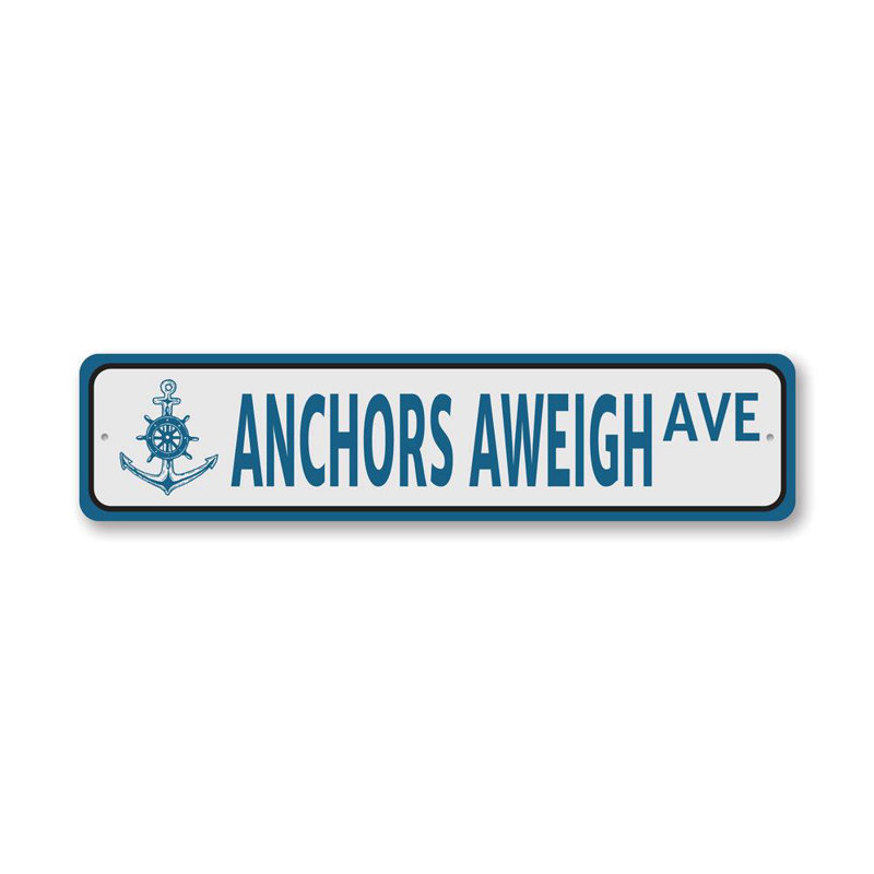 Plaque en aluminium «Anchors A pesez», H 4 po x l 18 po x P 0,04 po