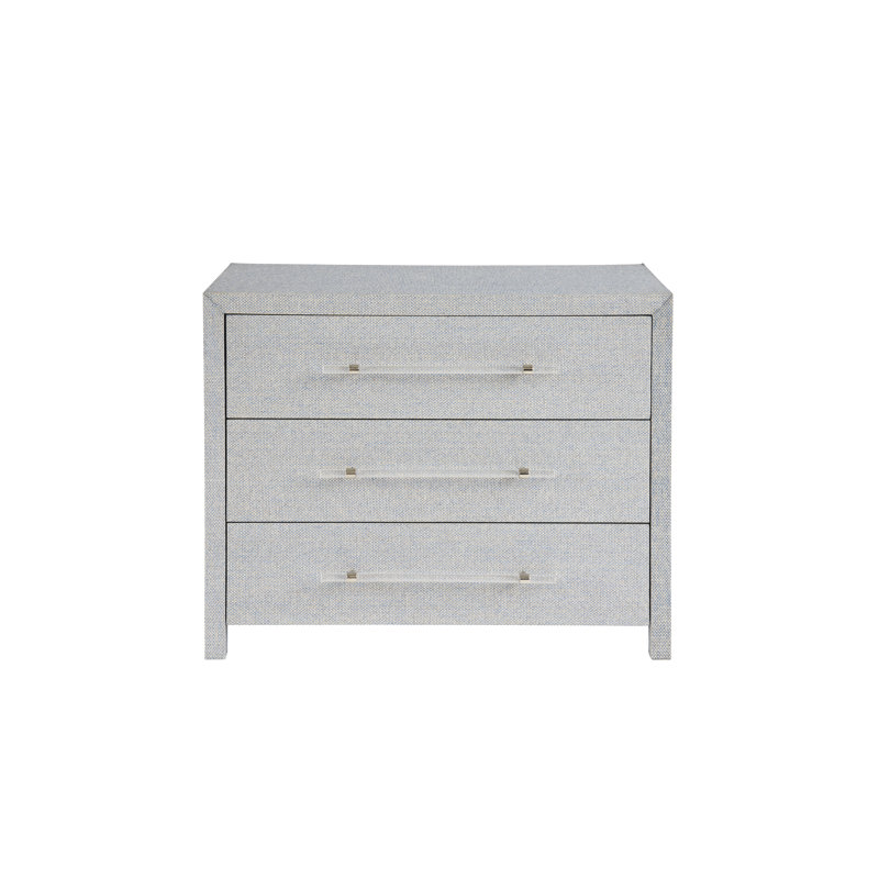 Gray Coastal 3-Drawer Chest with Acrylic Pulls