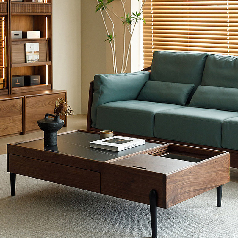 Table basse moderne et simple avec rangement multifonctionnel, H 14,37 po x l 55,12 po x P 29,53 po