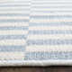 Ilona Striped Hand-Woven Flatweave Cotton Area Rug in Ivory/Light Blue
