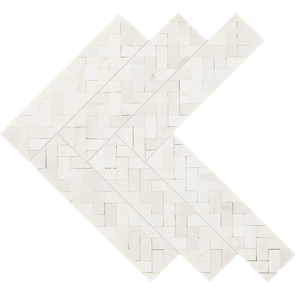 Daltile Eclessia Marble Natural Stone Double Herringbone Mosaic Polished (10 PCS Per Carton) (7.50 SQFT Per Carton)