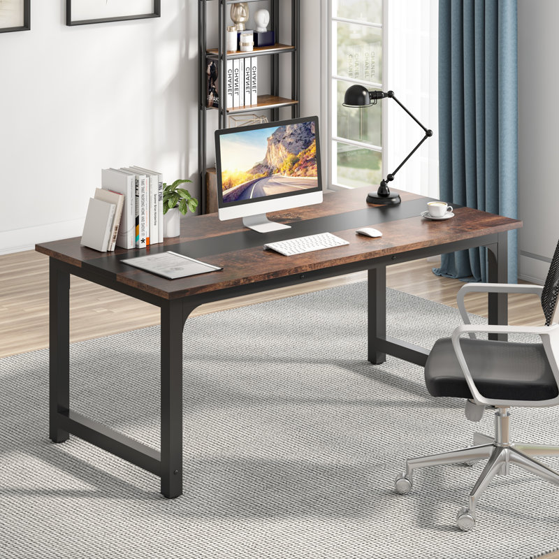 Bureau Montserat, Rétro brun/noir, H 29,52 po x l 70,86 po x P 31,49 po
