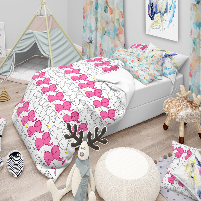 Ensemble de housse de couette en microfibre rose, Housse de couette double / grand + 2 taies