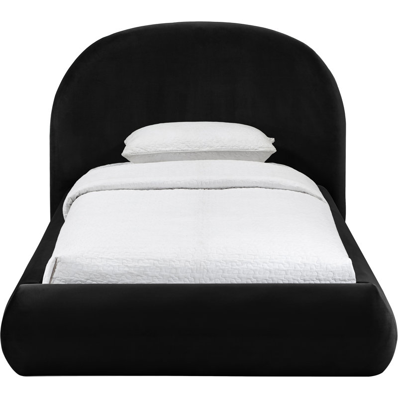 Lit tapissier Kat, Lit simple, Noir