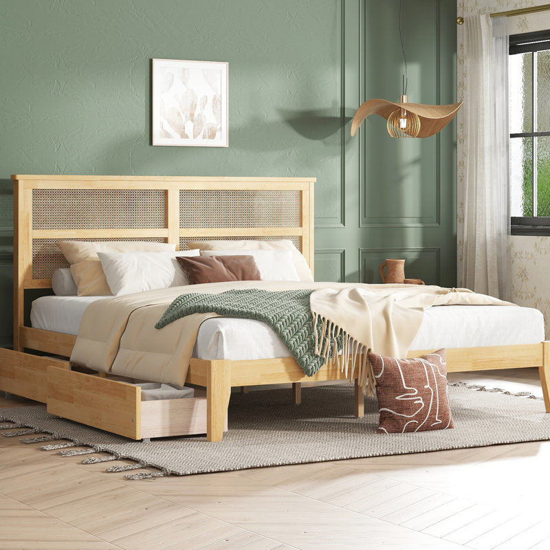 Tête de lit pour très grand lit avec rangement - et esthétique attrayante - Durabilité accrue, Très grand lit, Chêne blanc