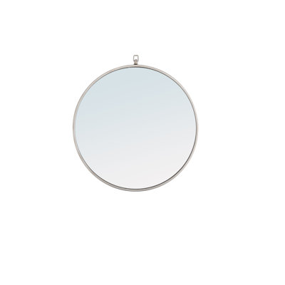 Cassie Metal/Manufactured Wood Round Wall Mirror