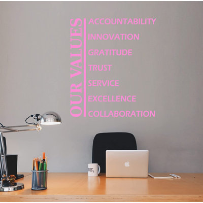 Adhésif décoratif "Our Values"